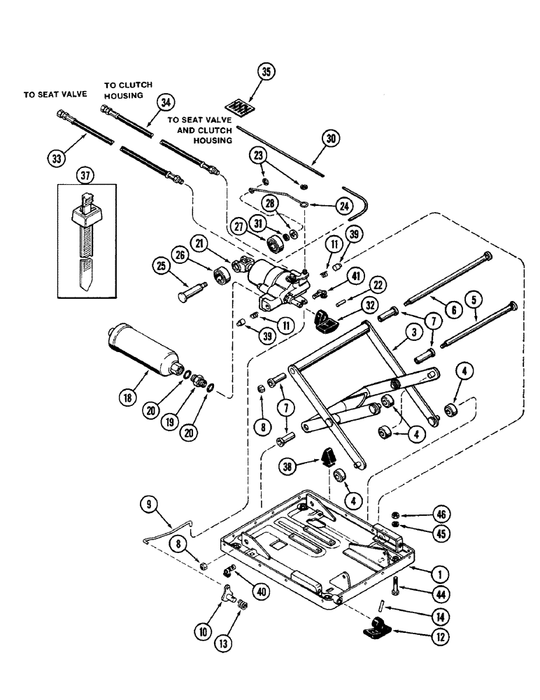 Схема запчастей Case IH 2096 - (9-376) - OPERATOR SEAT, AIR/OIL SUSPENSION (09) - CHASSIS/ATTACHMENTS