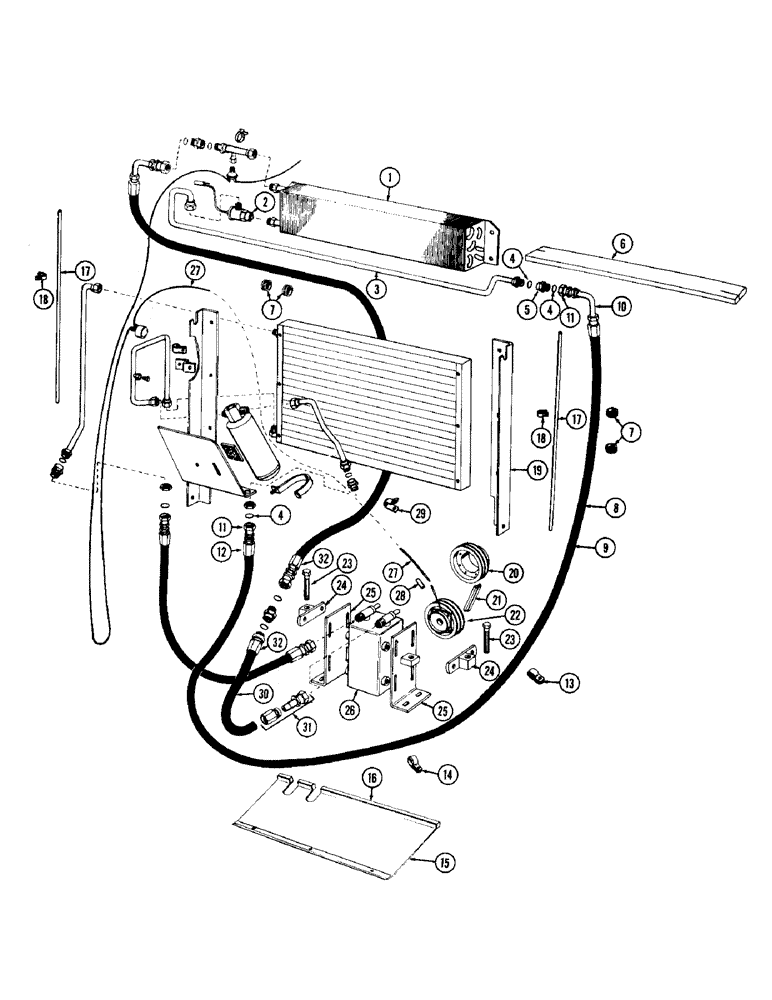 Схема запчастей Case IH 1470 - (189A) - AIR CONDITIONER ASSEMBLY (09) - CHASSIS