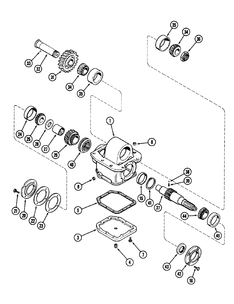 Схема запчастей Case IH 2096 - (6-186) - TRANSFER GEARBOX, CONSTANT LOCK, IF EQUIPPED (06) - POWER TRAIN