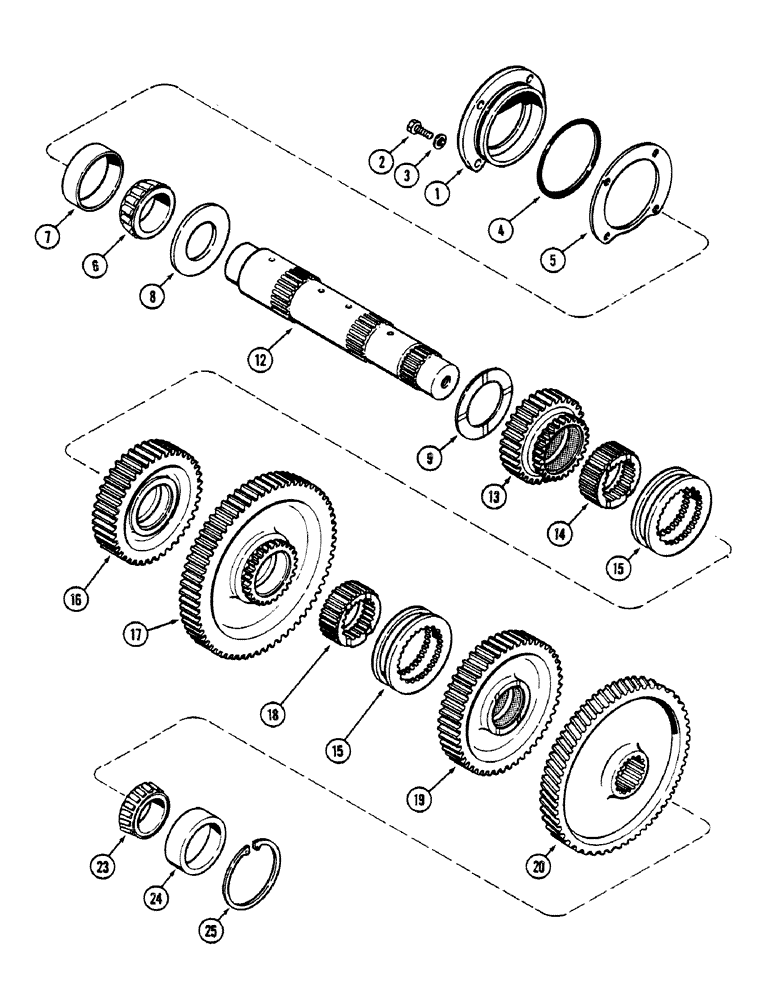 Схема запчастей Case IH 4694 - (6-178) - TRANSMISSION INTERMEDIATE SHAFT (06) - POWER TRAIN