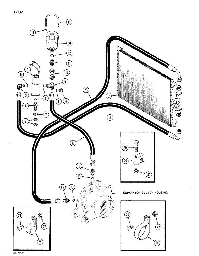 Схема запчастей Case IH 1680 - (8-132) - SEPARATOR CLUTCH SYSTEM (07) - HYDRAULICS