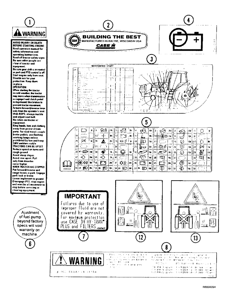 Схема запчастей Case IH MX200 - (9-154) - DECALS, FRENCH CANADIAN (09) - CHASSIS/ATTACHMENTS