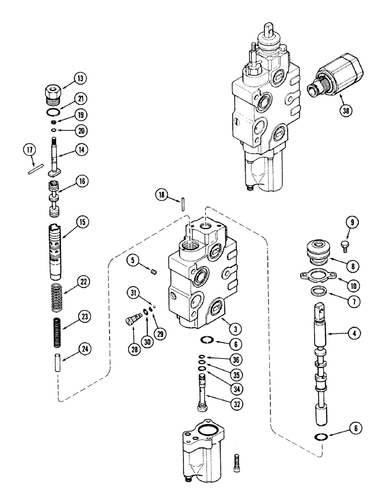 Схема запчастей Case IH 2594 - (8-092) - A52404 REMOTE VALVE BODY ASSEMBLY, WITH LOAD CHECK (08) - HYDRAULICS