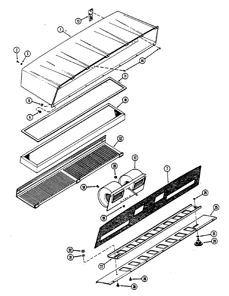 Схема запчастей Case IH 2590 - (9-386) - CAB, AIR FILTER AND BLOWER (09) - CHASSIS/ATTACHMENTS