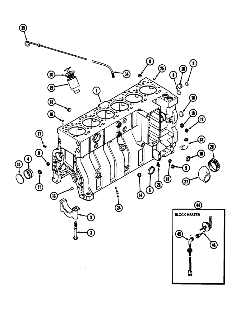 Схема запчастей Case IH 9130 - (04-18) - CYLINDER BLOCK, 6TA-830 ENGINE (04) - Drive Train