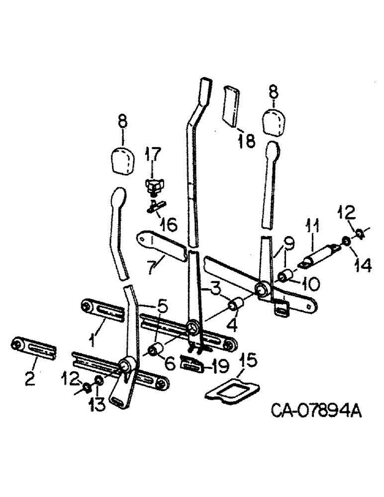 Схема запчастей Case IH 5488 - (10-54) - HYDRAULICS, HYDRAULIC DRAFT CONTROL LINKAGE (07) - HYDRAULICS