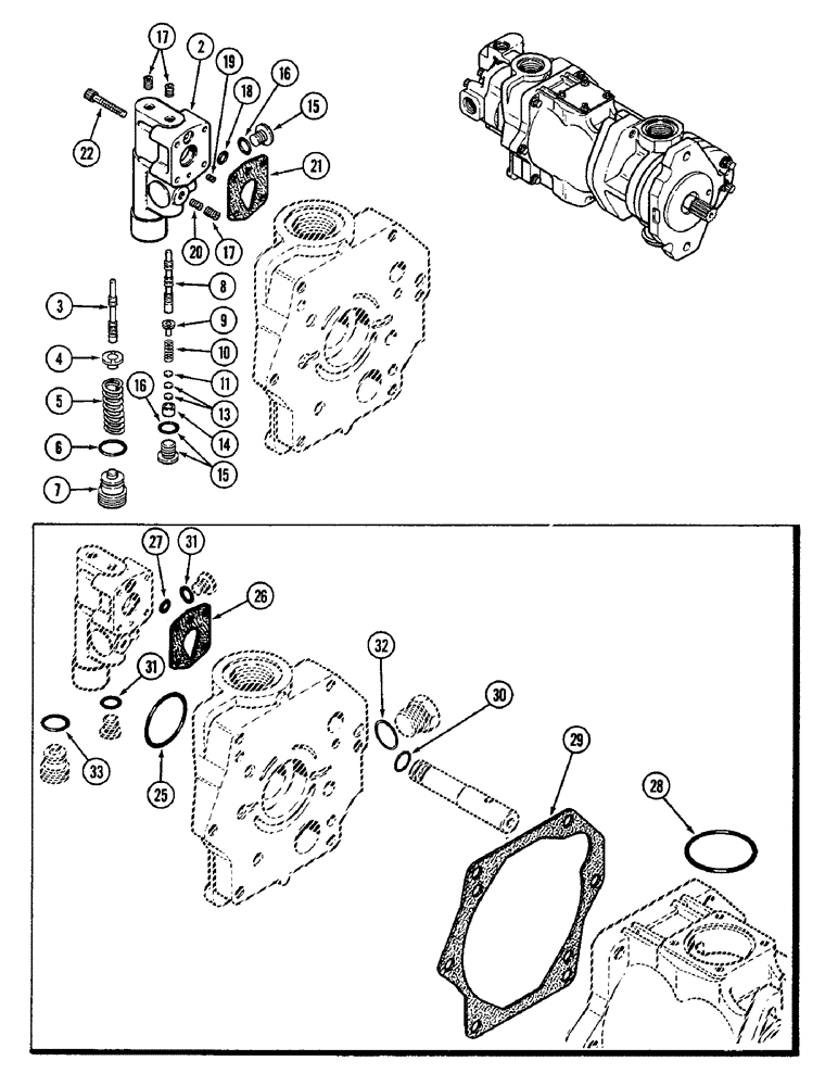 Схема запчастей Case IH 4890 - (8-282) - TRIPLE HYDRAULIC PUMP ASSEMBLY, COMPENSATOR ASSEMBLY (08) - HYDRAULICS