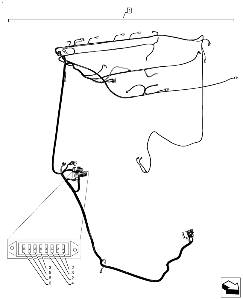 Схема запчастей Case IH FARMALL 120A - (55.510.AB) - WIRE HARNESS, CAB (55) - ELECTRICAL SYSTEMS