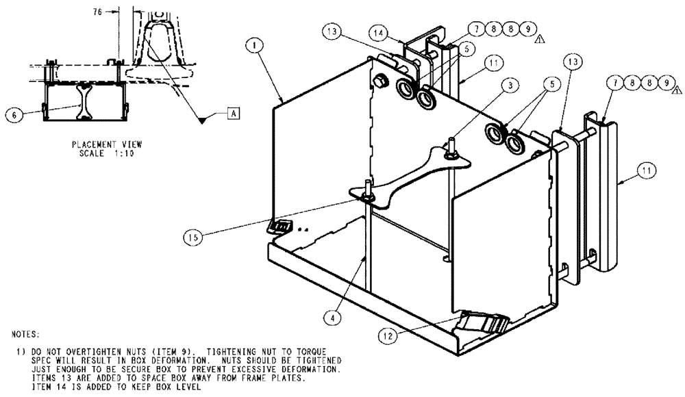 Схема запчастей Case IH SPX3310 - (04-003) - BATTERY BOX GROUP Suspension & Frame