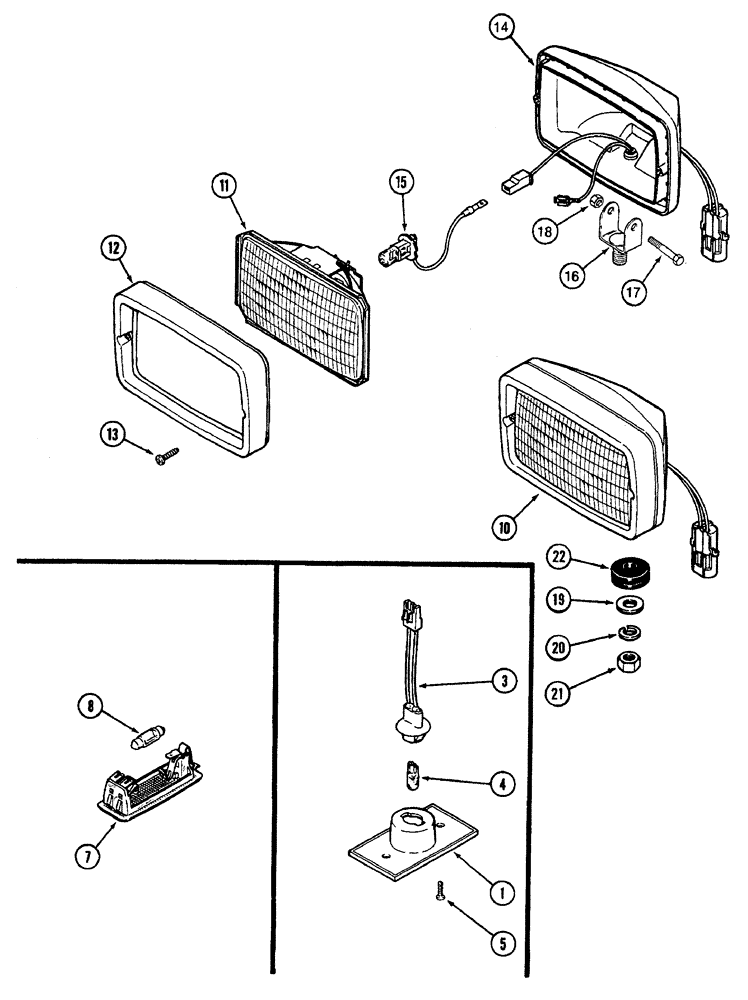 Схема запчастей Case IH 7230 - (4-040) - LAMP ASSEMBLIES (04) - ELECTRICAL SYSTEMS