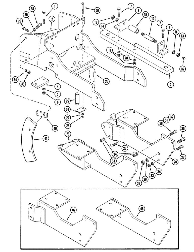 Схема запчастей Case IH 4690 - (9-336) - DRAWBAR AND SUPPORTS, PRIOR TO P.I.N. 8860450 (09) - CHASSIS/ATTACHMENTS