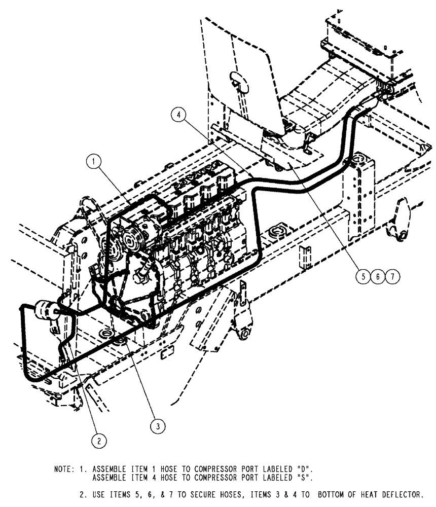 Схема запчастей Case IH TITAN 4520 - (02-025) - HOSE GROUP, AIR CONDITIONER (01) - ENGINE