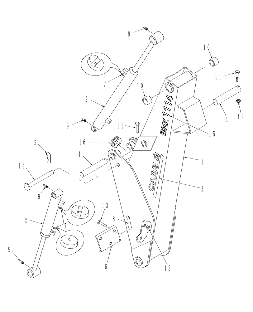 Схема запчастей Case IH 716393006 - (19) - BOOM LIFT & CYLINDER 