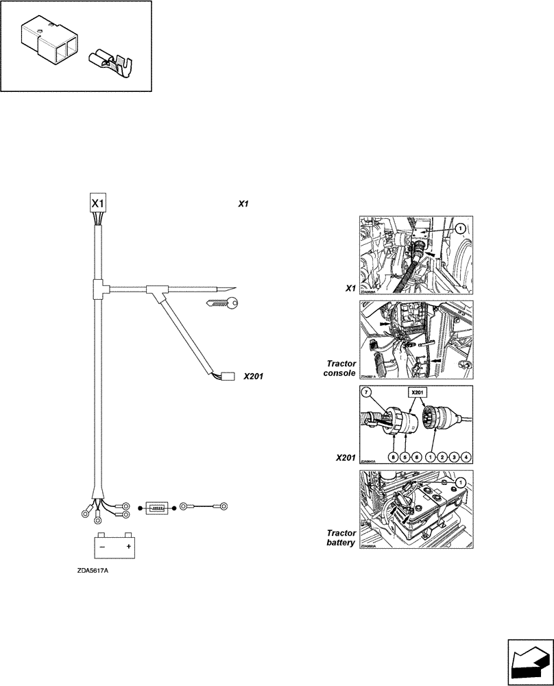 Схема запчастей Case IH LBX331R - (06.51[01]) - CONNECTORS, POWER & CAN CABLE ON TRACTOR (06) - ELECTRICAL SYSTEMS