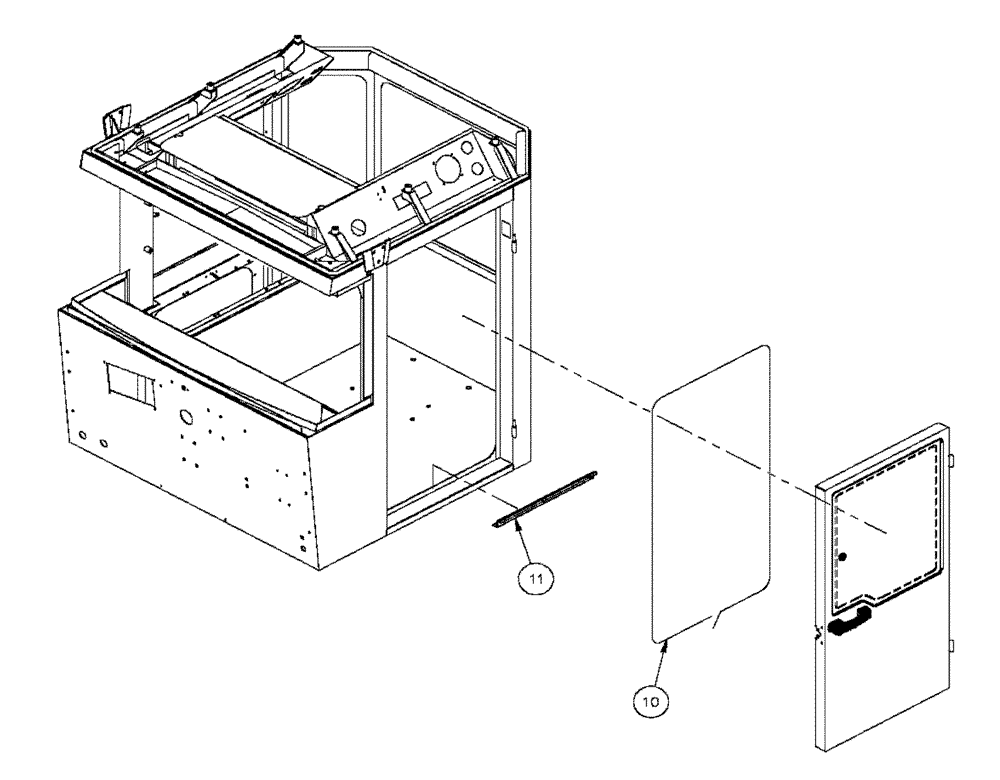 Схема запчастей Case IH FLX3330B - (01-016[01]) - DOOR ASSEMBLY (10) - CAB