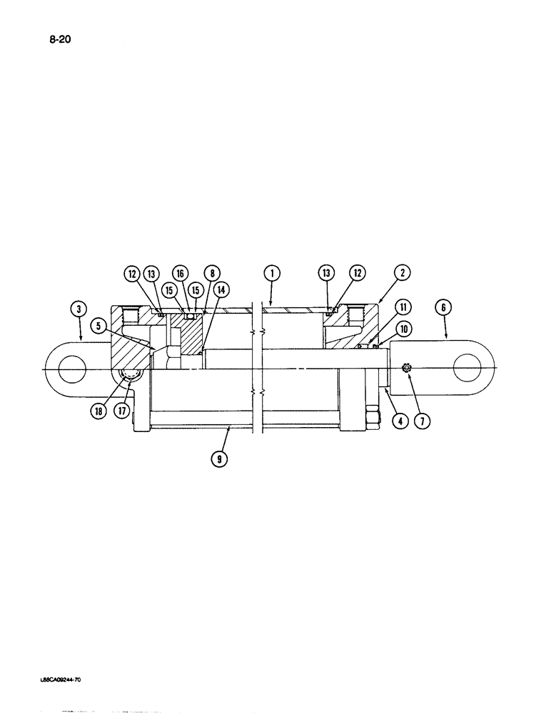 Схема запчастей Case IH 496 - (8-20) - WING FOLDING CYLINDER 5 X 8 INCH (08) - HYDRAULICS