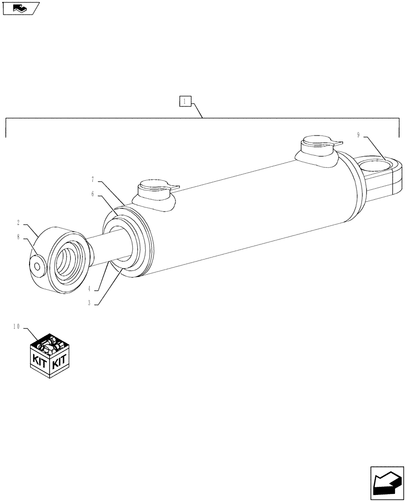 Схема запчастей Case IH FARMALL 75A - (41.216.02) - STEERING CYLINDER - 4WD (41) - STEERING