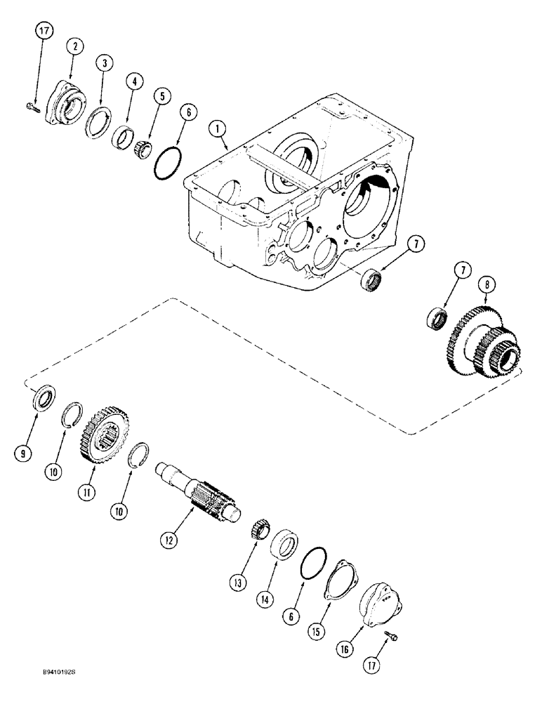 Схема запчастей Case IH 2144 - (6-34) - TRANSMISSION, DIFFERENTIAL PINION SHAFT AND GEARS (03) - POWER TRAIN