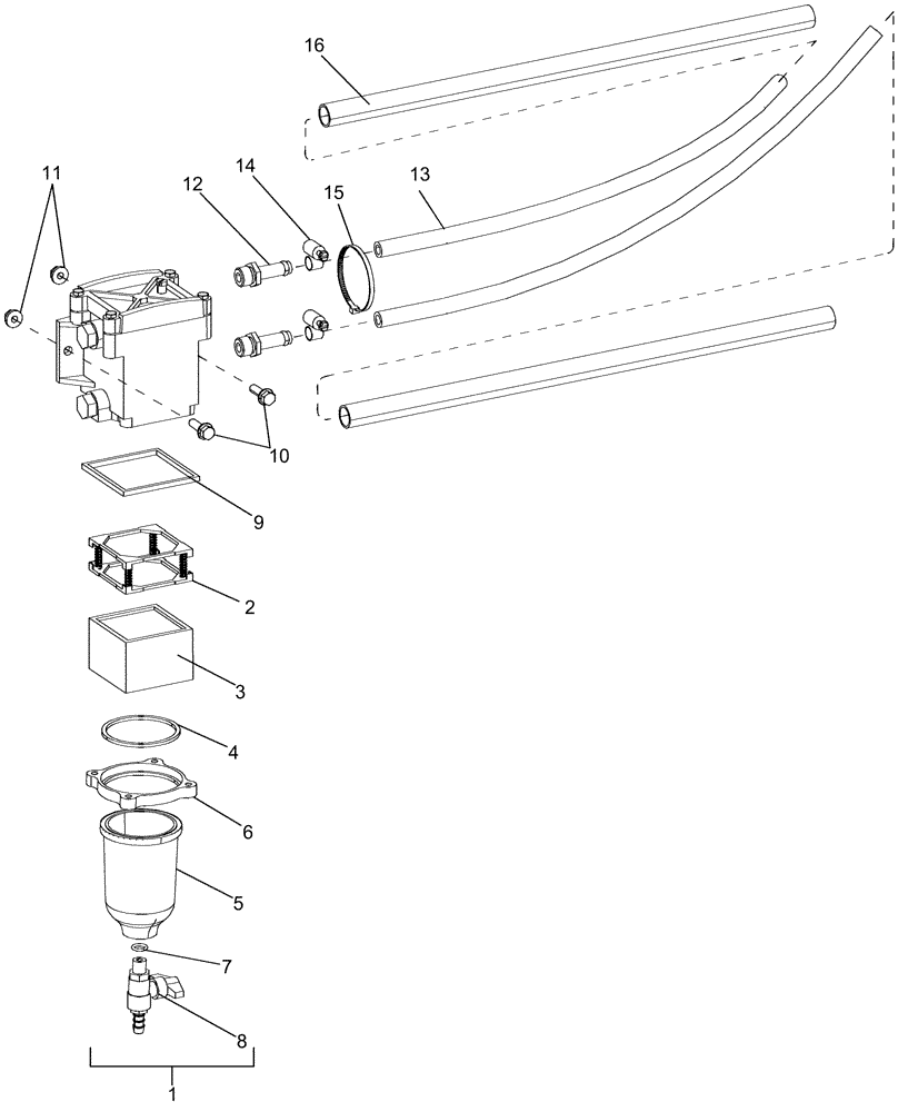 Схема запчастей Case IH 635 - (10.206.04) - FUEL SEPARATOR FILTER KIT (10) - ENGINE