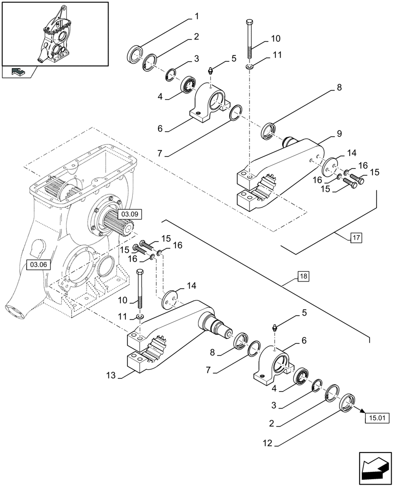 Схема запчастей Case IH LBX432S - (03.10[01]) - MAIN GEARBOX (03) - MAIN GEARBOX