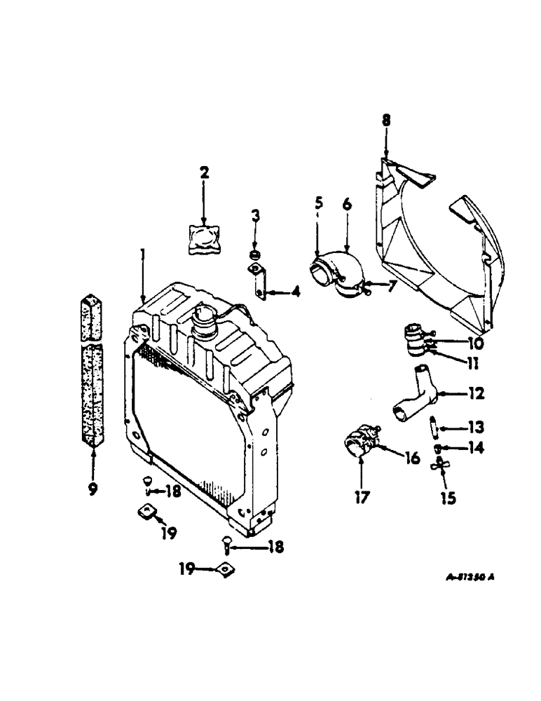 Схема запчастей Case IH 2444 - (A-05) - CHASSIS, RADIATOR AND SHEET METAL, RADIATOR AND CONNECTIONS, CARBURETED ENGINE TRACTORS Chassis, Radiator & Sheet Metal