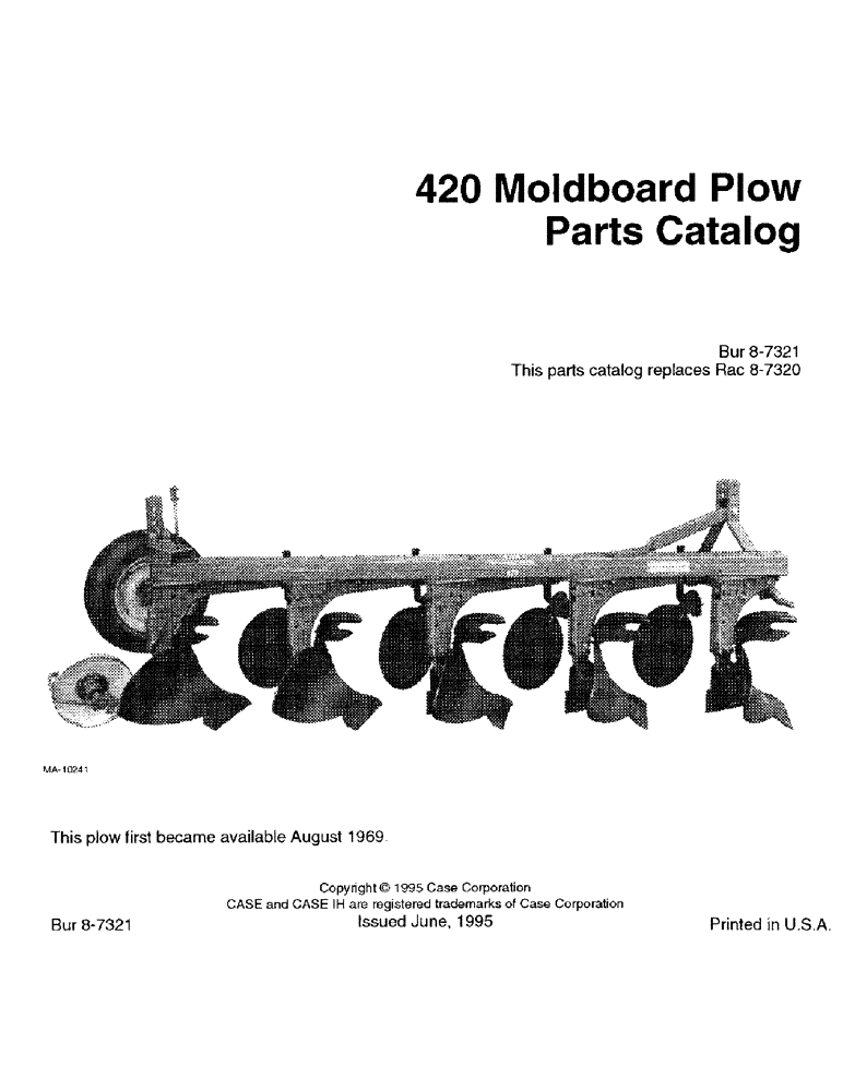 Схема запчастей Case IH 420 - (1-1) - 420 MOLDBOARD PLOW PARTS CATALOG 