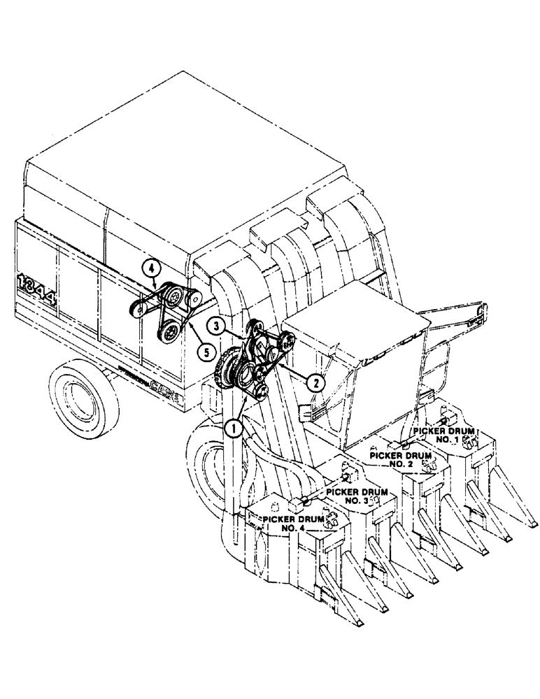 Схема запчастей Case IH 1844 - (1-22) - PICTORIAL INDEX BELTS AND PICKER DRUM IDENTIFICATION (00) - PICTORIAL INDEX