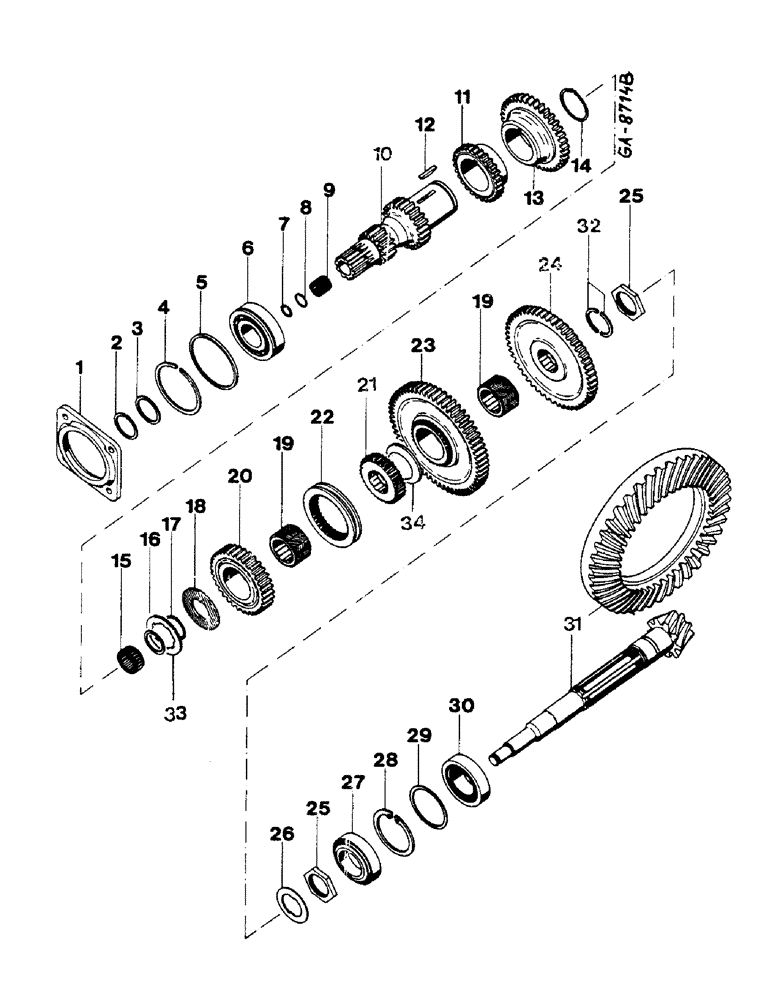 Схема запчастей Case IH 433 - (07-21) - TRANSMISSION - 3RD AND 4TH REVERSE RANGE (04) - Drive Train