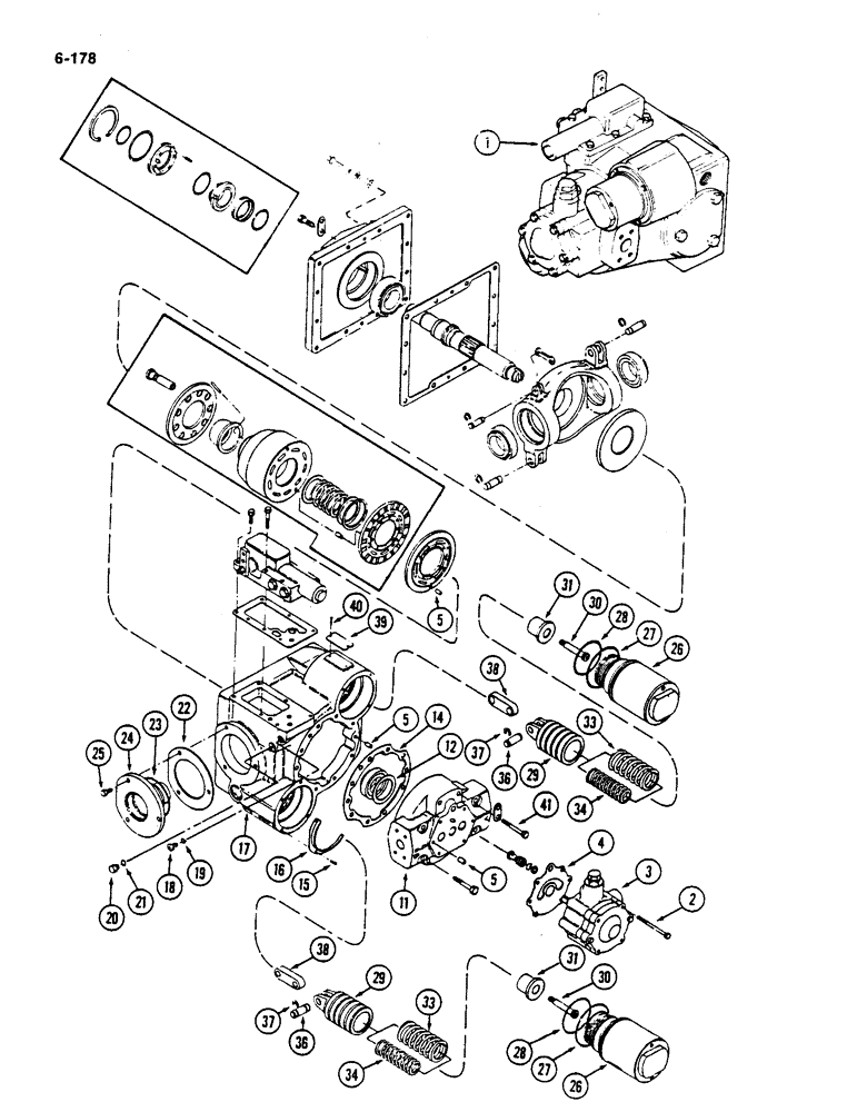 Схема запчастей Case IH 782 - (6-178) - HYDROSTATIC PUMP, MACHINES BUILT 1978 ONLY (03) - POWER TRAIN