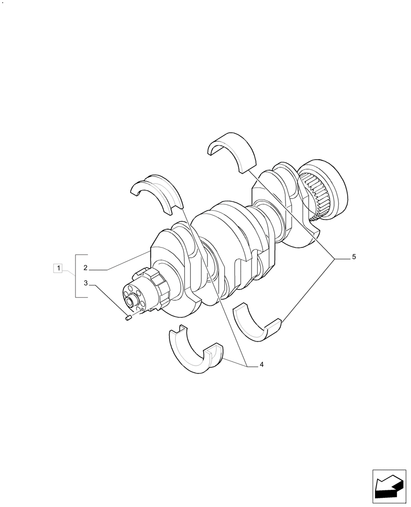 Схема запчастей Case IH FARMALL 120A - (10.103.AA) - CRANKSHAFT (10) - ENGINE