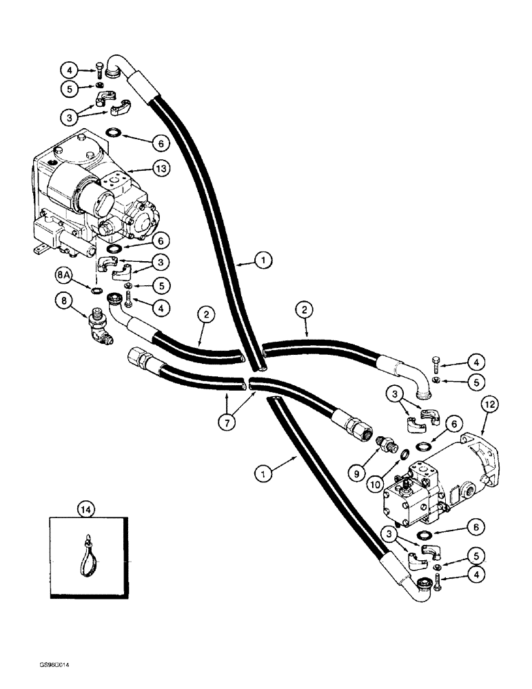 Схема запчастей Case IH 2022 - (6-14) - HYDROSTATIC PUMP AND MOTOR SYSTEM (03) - POWER TRAIN