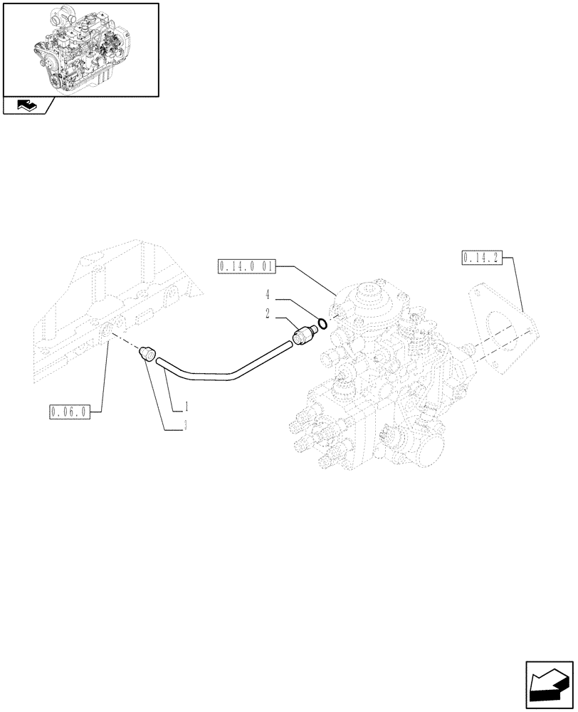 Схема запчастей Case IH F4GE9684B J604 - (0.14.6) - INJECTION EQUIPMENT - PIPING (2852349) 