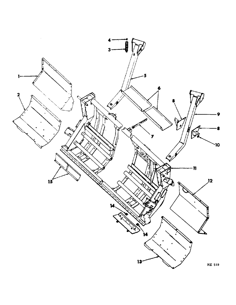 Схема запчастей Case IH 201 - (A-078) - PLATFORM, LIFT ARMS AND SOLE, AUGER PLATFORM, NOT CANVAS OR PEA BAR PLATFORM (58) - ATTACHMENTS/HEADERS