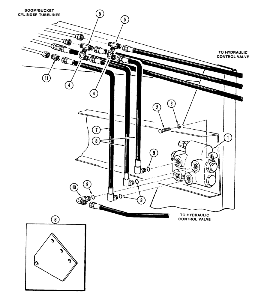 Схема запчастей Case IH 2255 - (8-46) - BUCKET SELF LEVELING VALVE AND HOSES (08) - HYDRAULICS