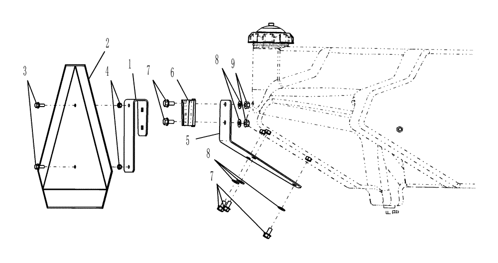 Схема запчастей Case IH DX60 - (08.01.01) - SMV MOUNT & BRACKET (08) - SHEET METAL