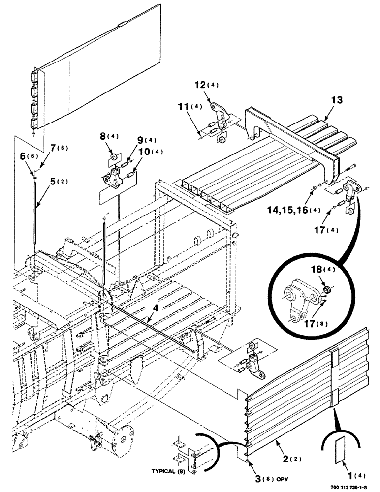 Схема запчастей Case IH 8590 - (07-04) - BALE DENSITY DOORS AND ARMS ASSEMBLY (12) - MAIN FRAME