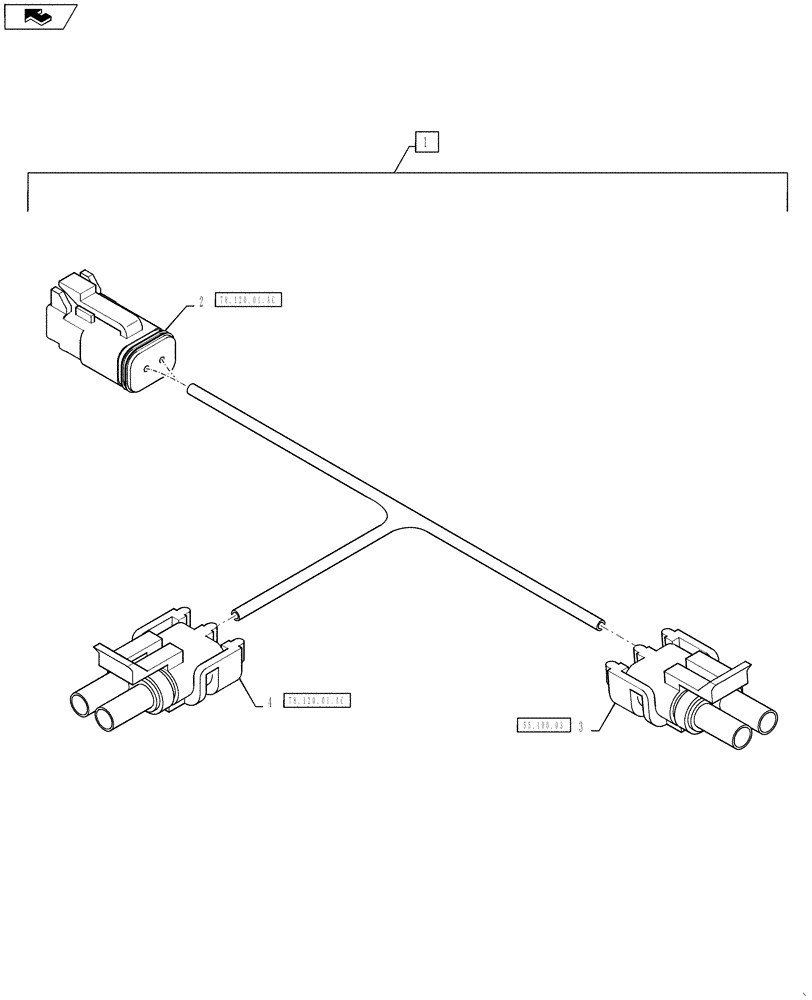 Схема запчастей Case IH 610 - (55.100.08) - FOAM MARKER PUMP HARNESS (55) - ELECTRICAL SYSTEMS