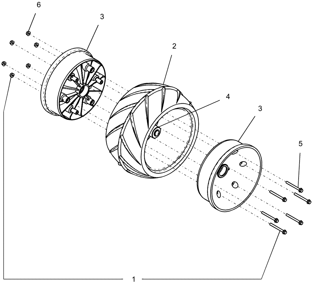 Схема запчастей Case IH 1220 - (44.520.06) - WHEEL 6 1/2" X 12" - 87610678 ASSEMBLY (44) - WHEELS