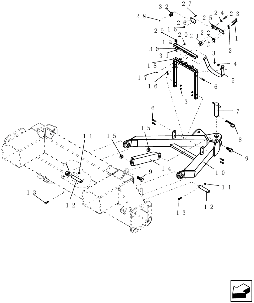 Схема запчастей Case IH 2280 - (39.100.08) - TOW BETWEEN REAR HITCH (39) - FRAMES AND BALLASTING