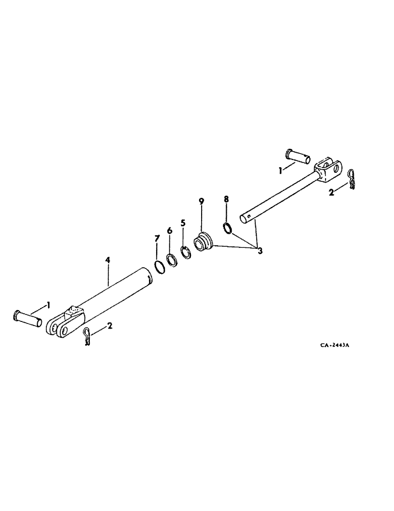 Схема запчастей Case IH 400 - (A-041) - HYDRAULIC CYLINDER, 2 X 8 IN. SINGLE ACTING, SERIAL NO. 1608 AND ABOVE 