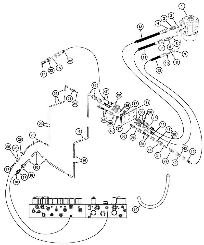 Схема запчастей Case IH CPX620 - (05-02) - HYDRAULICS STEERING (04) - STEERING