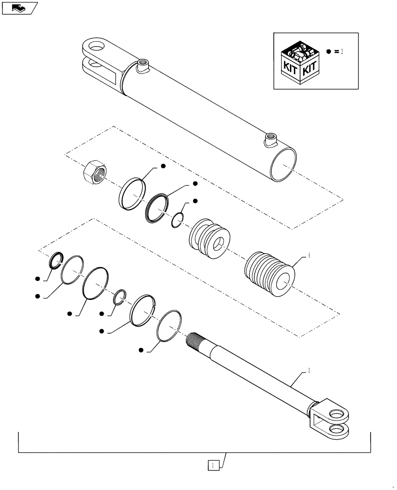 Схема запчастей Case IH 810 - (35.911.03) - OUTER BOOM FOLD CYLINDER, 60’ BOOM (35) - HYDRAULIC SYSTEMS