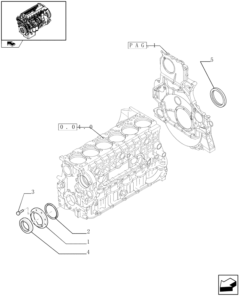 Схема запчастей Case IH F3CE0684C E002 - (0.04.3[02]) - ENGINE BLOCK FRONT COVER (504045977) 