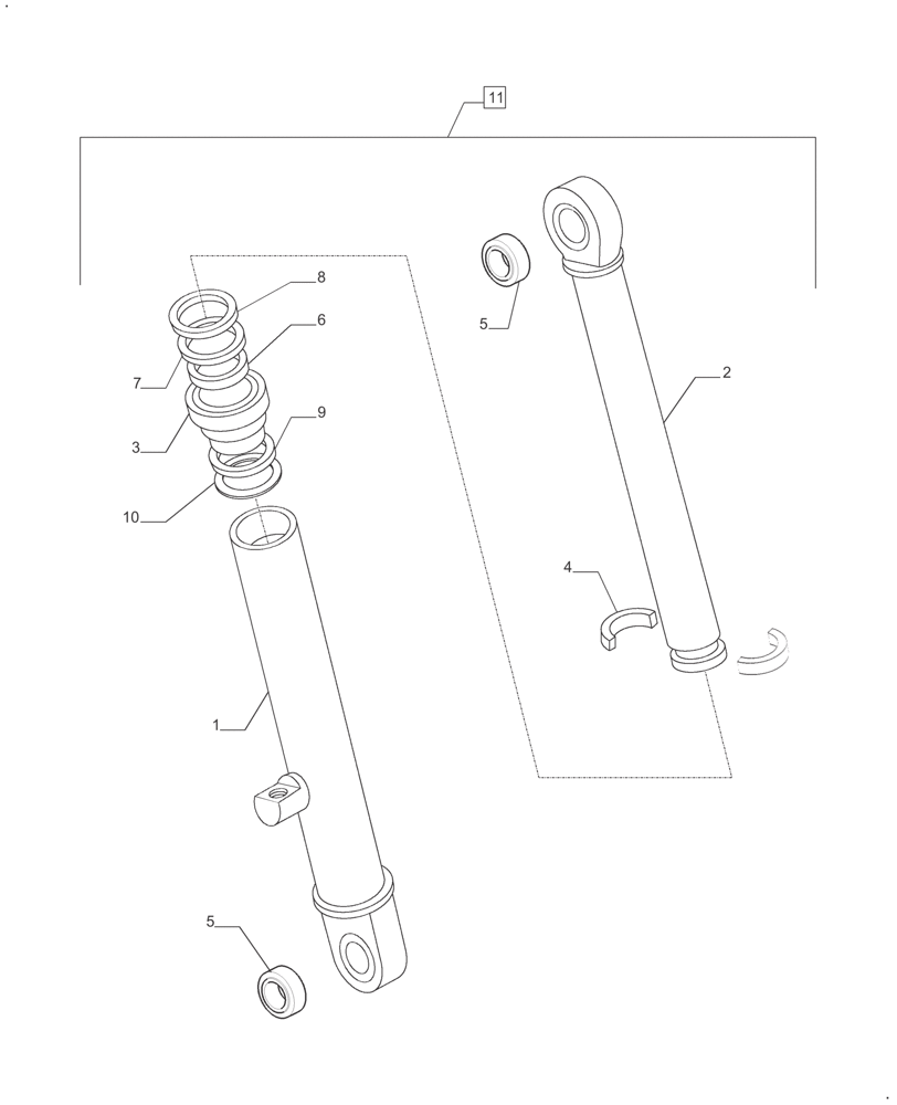 Схема запчастей Case IH FARMALL 125A - (41.216.AN[02]) - PARTS, AUXILIARY CYLINDER (41) - STEERING