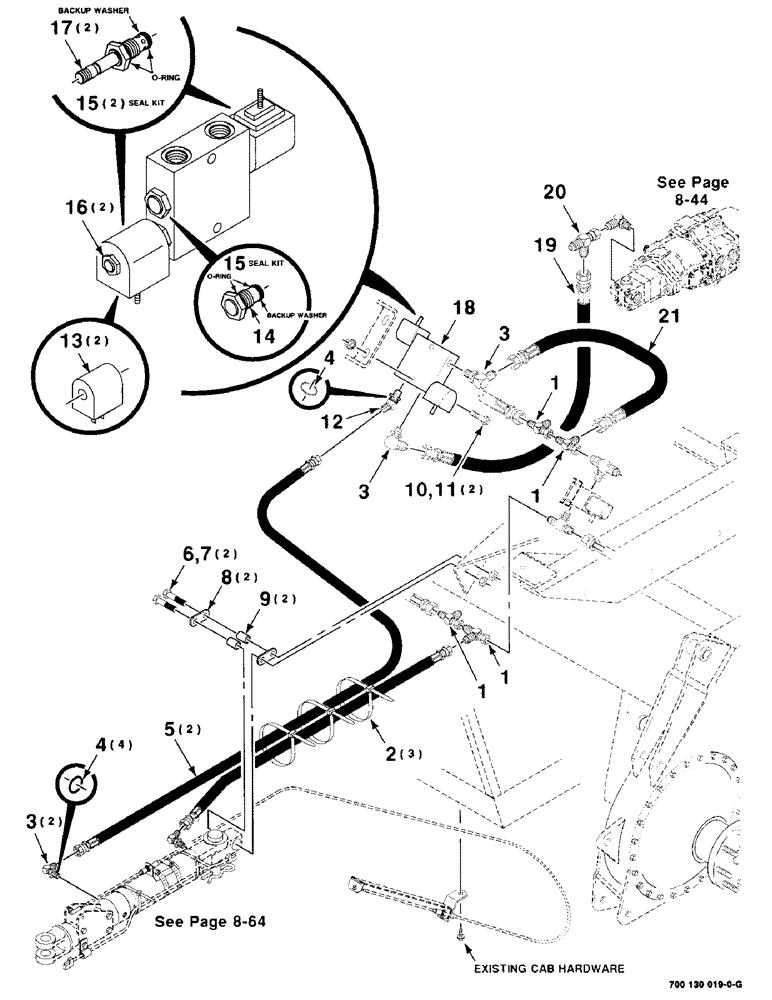 Схема запчастей Case IH 8850 - (08-62) - HYDRAULIC HEADER ANGLE TILT ASSEMBLY (08) - HYDRAULICS