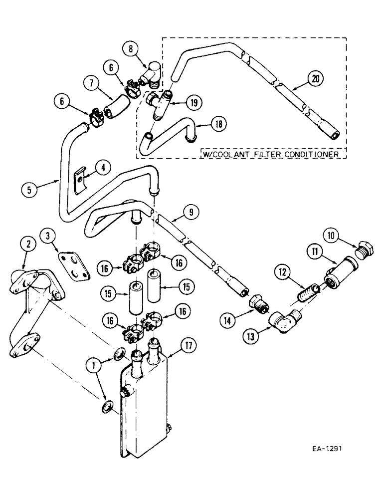 Схема запчастей Case IH 685 - (2-048) - ENGINE OIL COOLER, VERSION WITH PLATE TYPE OIL COOLER (02) - ENGINE