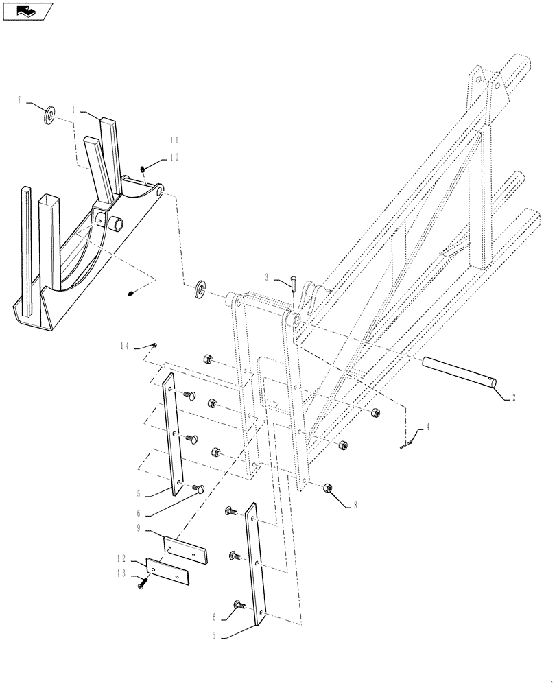 Схема запчастей Case IH 4420 - (08-014) - OUTER BOOM ASSEMBLY, LH, 80’ (09) - BOOMS