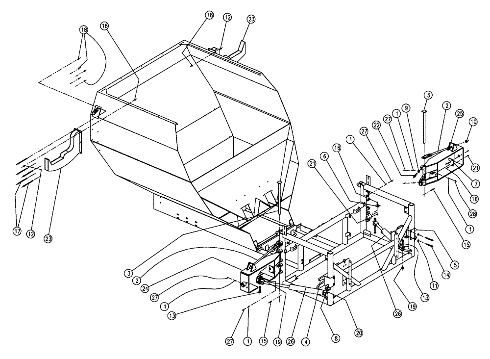 Схема запчастей Case IH 438 - (04-033) - BOOM FOLD PARTS, MID, 70’ Boom Group