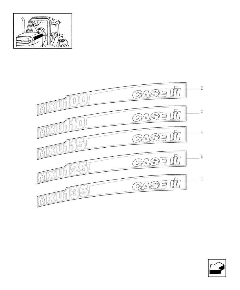 Схема запчастей Case IH MXU110 - (1.98.2) - MODEL IDENTIFICATION DECALS (13) - DECALS