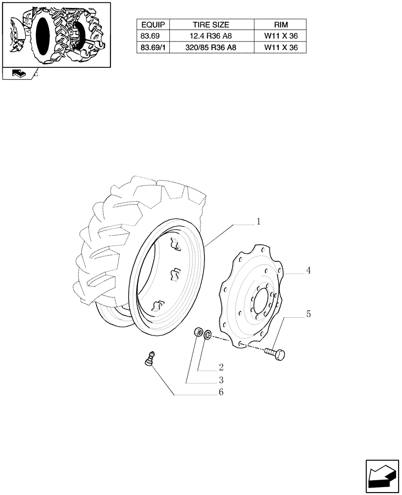 Схема запчастей Case IH FARMALL 85C - (83.00[05]) - DRIVE WHEELS (11) - WHEELS/TRACKS